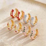Vintage Enamel Flower Petal Ear Cuffs