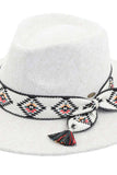 C.C Aztec Trim Band Vegan Felt Panama Hat