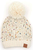 C.C Confetti Chenille Knit Pom Beanie