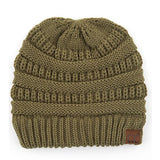 C.C CRISS CROSS PONYTAIL KNIT BEANIE