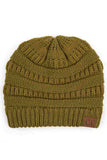 C.C Women's Ribbed Knit Solid Color Beanie