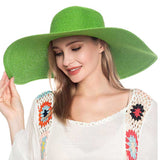 Women's Solid Floppy Straw Sun Hat