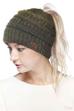 C.C Ombre Confetti Messy Bun Ponytail Beanie