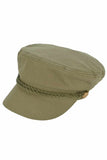 C.C Rope with Button Deco Solid Color Cotton Fish Man Cap