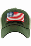 American Flag Washed Vintage Distressed Baseball Cap