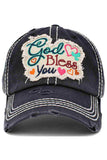 GOD BLESS YOU VINTAGE BASEBALL CAP