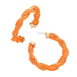 Braided Raffia Hoop Earrings