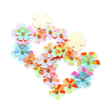 Flower Cluster Heart Dangle Earrings