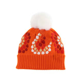 Flower Pattern Pom C.C Beanie