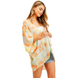 Trendy Tie Dye Cover Up Kimono Poncho