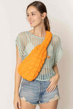 Solid Quilted Sling Bag