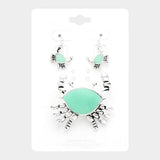 Sea Glass Detail Metal Crab Magnetic Pendant Set