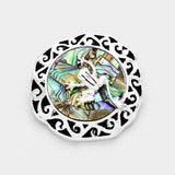 Abalone Embossed Antique Frog Magnetic Pendant