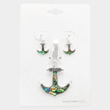 Abalone Anchor Pendant Set