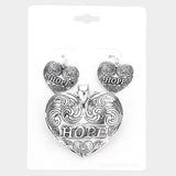 "Hope" Heart Pendant Set