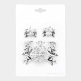 Textured Metal Origami Crab Pendant Set