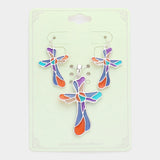 Colorful Cross Pendant Set