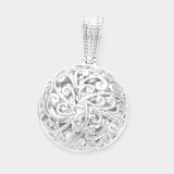 Metal Floral Filigree Magnetic Pendant