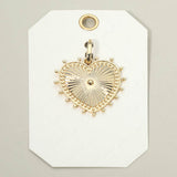 Textured Metal Sunburst Heart Pendant