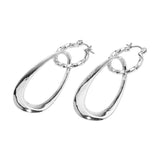 Sculptural Metal Drop Pin Catch Earrings