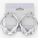 Metal Indian Headdress Pin Catch Hoop Earrings