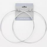 Oversized Metal Pin Catch Hoop Earrings