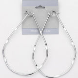 Metal Teardrop Pin Catch Hoop Earrings