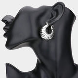 Textured Metal Door Knocker Pin Catch Earrings