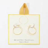 18K Gold Filled Pin Catch Skinny Hoop Earrings