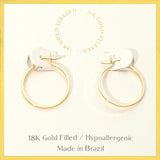 18K Gold Filled Pin Catch Skinny Hoop Earrings