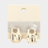 14K Gold Dipped Abstract Metal Pin Catch Earrings