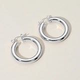 Metal Hoop Pin Catch Earrings