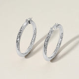 Twisted Metal Hoop Pin Catch Earrings