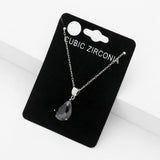 Teardrop CZ Stone Pendant Necklace