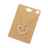 CZ Stone Paved Open Heart Pendant Necklace