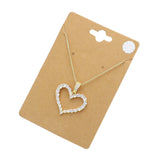 CZ Stone Paved Open Heart Pendant Necklace