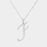 -F- CZ Initial Monogram Pendant Necklace
