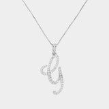 -G- CZ Initial Monogram Pendant Necklace