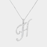 -H- CZ Initial Monogram Pendant Necklace