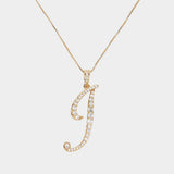 -I- CZ Initial Monogram Pendant Necklace