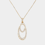 -O- CZ Initial Monogram Pendant Necklace