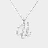 -U- CZ Initial Monogram Pendant Necklace