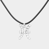 Pisces - Stone Embellished Zodiac Pendant Necklace