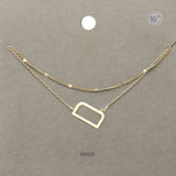 -D- Initial Monogram Brass Metal Necklace