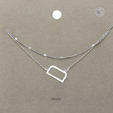 -D- Initial Monogram Brass Metal Necklace