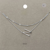 -N- Initial Monogram Brass Metal Necklace