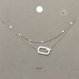 -Q- Initial Monogram Brass Metal Necklace