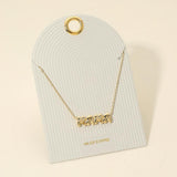 18K Gold Dipped MAMA Bubble Letter Plate Pendant Necklace