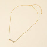 18K Gold Dipped Stone Pave MOMMY Plate Pendant Necklace
