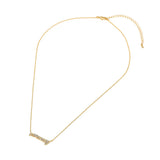 18K Gold Dipped Stone Pave MOMMY Plate Pendant Necklace